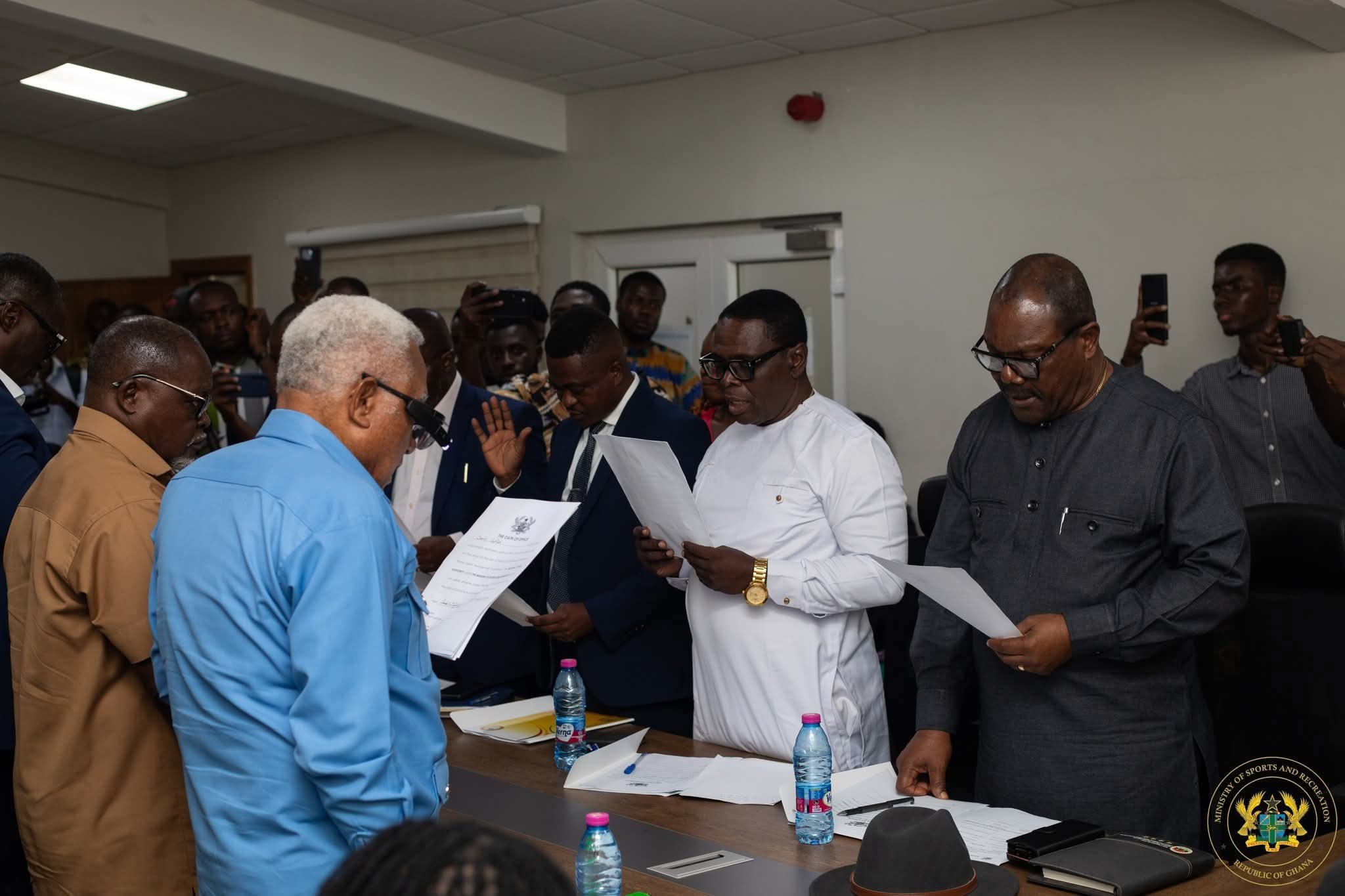 Committee members with the Minister